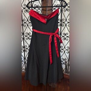 Torrid Black and Red Strapless Dress